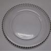 Fabricante de platos de vidrio Placa de cuentas doradas Placa de puntos de cuentas de vidrio Estilo nórdico moda redonda Plato occidental Plato para banquetes Plato de frutas