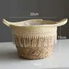 Funda tejida para maceta estilo nórdico, cesta de flores tejida a mano, cesta de almacenamiento decorativa para plantas verdes de sala de estar y balcón