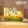 Marco de Fotos con Flores Secas Hecho a Mano Tridimensional Hueco Marco de Fotos con Flores Preservadas Paquete de Materiales DIY Acrílico con Luces Marco de Exhibición de Madera Maciza