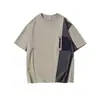 2025 Nuevo Verano Tecnología Negra Seda de Hielo Fresca Camiseta de Manga Corta para Hombre Color de Contraste Holgada Talla Grande Casual Top de Media Manga