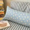 Almofada longa de algodão puro com estampa de desenho animado, estilo Ins, fresca e simples, uma almofada especial para meninas dormirem, adequada para dormir de lado e como almofada para as pernas