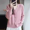 Cruce de fronteras Otoño/Invierno 2026 Estilo coreano Nuevo Cárdigan de punto con cuello en V para mujer, Suéter holgado y casual, Abrigo de mujer, Venta al por mayor de comercio exterior