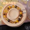 Pulsera de Imitación de Amatista Bañada en Oro para Mujer, Pulsera de Oro Uruguayo Bañado en Oro para la Buena Suerte, Regalo