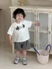 Ropa de Protección Solar para Niños, Verano Fina y Transpirable 2026 Ropa de Verano para Bebés, Ropa Infantil Estilo Coreano, Camiseta de Manga Corta para Niños, Pantalones Cortos de Cuadros
