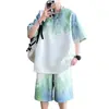 Camisetas de Manga Curta de Verão para Adolescentes, Tops Estilosos com Gradiente Soltos de Marca da Moda para Meninos do Ensino Fundamental, Conjuntos de Meia Manga para Meninos