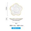 Tazón y Plato de Vidrio Transparente Creativo Estilo Japonés Borde Dorado Plato para Salsas Flor de Cerezo Hogar Postre Snack Plato de Fruta