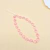Cadena para teléfono móvil con cuentas de perla y corazón rosa, dulce y linda, antipérdida, para niña