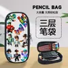 Estojo de Lápis Estilo Cartoon Pixelado Transfronteiriço para Alunos do Ensino Fundamental, Bolsa de Lápis de Camada Única com Grande Capacidade para Armazenamento de Material Escolar
