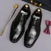Nuevos Zapatos Brogue de Piel de Vaca Derby Profesionales de Cuero Genuino Zapatos Casuales para Hombre Suela Gruesa Zapatos que Aumentan la Altura Zapatos de Moda para Hombre