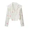 Ins estilo europeu e americano transfronteiriço 2026 nova moda elegante conjunto de terno e saia de trabalho feminino floral de um botão