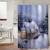 Cortina de Ducha Amazon Nueva Decoración de Baño Transfronteriza Tela Estilo Europeo Nuevo Poliéster Estampado Cortina Divisoria Cortina de Ducha Zhejiang
