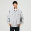Nova jaqueta masculina de outono e inverno, casaco liso, tamanho grande, estilo simples, peça externa masculina, top masculino de corte solto