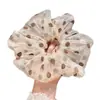 Goma para el pelo de malla con lunares marrones estilo coreano para mujer, elegante y sofisticada, adecuada para coletas y moños, accesorio para el cabello
