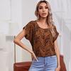 Spot Europa e Estados Unidos desejam estação independente 2021 primavera e verão gola redonda manga curta solta camiseta feminina roupas fabricantes atacado