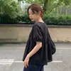 Camisa de verano nueva para mujer talla grande con un diseño elegante, cintura alta plisada, efecto adelgazante para figuras ligeramente rellenas, top fino de manga corta