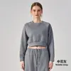 Conjunto de Ropa Deportiva con Sudadera con Capucha de Cuello Redondo de Longitud a la Cintura para Exteriores Transfronteriza, Manga Larga Holgada, Ropa para Fitness, Running, Yoga, Top, Chaqueta