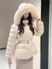 Chaqueta acolchada de estilo coreano, moda suave, con cuello de pelo, entallada a la cintura, abrigo de invierno, chaqueta gruesa con relleno de algodón, nuevo abrigo de algodón de estilo coreano para mujer, transfronterizo