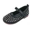 Elegantes zapatos Mary Jane de cuero para niñas, nuevos zapatos plateados de princesa para primavera y otoño 2026, versátiles zapatos de cristal para niñas pequeñas