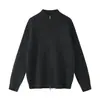 Yidao Roupas Vintage 2026 Outono Novo Estilo Retro Americano Old Money Suéter Cardigan Jaqueta com Listras Torcidas e Zíper Duplo para Homens