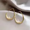 Pendientes Europeos y Americanos de Moda con Forma de Gota Hueca, Simples y Versátiles, Pendientes Adelgazantes, Estilo Nicho, Pendientes Minimalistas Geniales