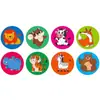 Rollo Autoadhesivo Transfronterizo de 500 Hojas de Lindas Pegatinas de Animales de Dibujos Animados 2.5cm Pegatinas Pequeñas de Tigre y Panda para Estudiantes