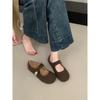 Zapatos Mary Jane Grises para Mujer 2025 Otoño Nuevos Estilo Francés Correa Única Retro Elegantes Zapatos Planos para Mujer Planos Negros