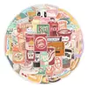 Pegatinas de graffiti de alimentos 50 piezas transfronterizas para teléfonos móviles, tazas, pegatinas decorativas impermeables resistentes a los arañazos, pegatinas para diario de mano para niños, venta al por mayor