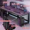 Escritorio para e-sports, escritorio de computadora simple para uso doméstico en dormitorio, escritorio minimalista para vivienda de alquiler, mesa con patrón de fibra de carbono, escritorio simple para escribir