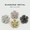 Novos Botões Metálicos Florais Full Diamond Estilo Chinês para Tops, Vestidos, Suéteres, Casacos e Decorações de Peles Femininas