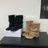 Sandálias de Tiras com Salto Grosso e Bico Quadrado para Mulheres 2025 Novas Sandálias Romanas de Verão Botas Plataforma Botas de Calça