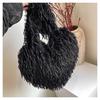 Comercio exterior 2024 nuevo bolso de hombro para mujer con imitación de pluma de pavo, bolso de moda de alta gama, bolso de nicho de moda, todo-partido