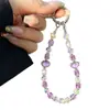 Cadena de Teléfono Móvil Colgante de Corazón de Cristal de Gama Alta Moda para Mujer Bolso de Muñeca Elegante Cadena Colgante de Perlas Estilo Corto