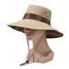 Nuevo Sombrero de Estilo Étnico para Mujer, Sombrero Retro de Verano para Senderismo, Sombrero de Sol de Ala Ancha para Exteriores, Sombrero de Pescador con Protección Solar