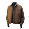 Modelo de Exportación 2025 Modelo de Datos Calidad Original Falso Americano Dos Piezas Retro Cuello de Camisa a Cuadros Chaqueta de Cuero Lavado Casual