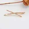 Pasador de Pelo en Forma de Cruz Estilo Coreano con Pedrería Completa, Pinza para el Cabello de Moda para Mujer, Accesorio para el Cabello Simple y Elegante para Raíz y Flequillo