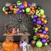 Arco de Globos de Halloween de 124 Piezas Globo Gigante de Murciélago de Papel de Aluminio Pegatina de Murciélago 3D Decoración de Fiesta de Halloween