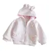 Chaqueta con Capucha Linda de Orejas de Gato para Niña, Nuevo Estilo Primavera y Otoño, Top Dulce para Bebé con Bordado de Corazón y Cremallera