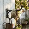 Gancho Decorativo Geométrico de Hierro Negro Estilo Country Americano Retro Creativo para Decoración de Pared de Hogar, Jardín, Balcón, Perchero para Abrigos y Sombreros