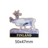 Imán de Refrigerador Reno Aurora Boreal Bosque Campo de Nieve Animal Auspicioso Insignia Metálica Broche Círculo Polar Ártico Cultural Creativo Personalización