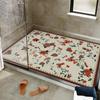 Alfombra de baño de estilo europeo, antideslizante, para inodoro, para toda la tienda, ducha, desagüe de inodoro, fácil de limpiar, con anillo de seda