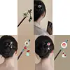 Pasador de Pelo de Rosa Nuevo Borla China de Estilo Nicho Temperamento Diario Hanfu Pasador de Madera Paso Oscilante Falda de Cara de Caballo Accesorios para Mujer Sentido de Gama Alta