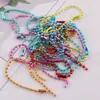 Cadena de Cuentas Electroforéticas Coloridas de 12 cm para Joyería DIY Cadena Redonda Ondulada Correa Etiqueta de Cadena con Broche de Langosta En Stock Mayoreo