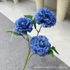 Flor artificial azul material salón de bodas decoración suave hortensia rosa decoración de flor artificial hoja de acridina material de hoja azul Wenxin