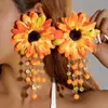 Amazon Transfronterizo Frescos Coloridos Pendientes de Flor de Girasol Dulce Atmósfera Pendientes Colgantes de Flor de Tulipán Joyería