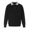 Ropa Vintage Yidao Otoño 2026 Nueva Llegada Suéter con Bloques de Color Cuello Solapa para Hombre Informal Retro de Moda Jersey de Punto