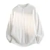 Camisa de punto Henley de manga larga para hombre, estilo coreano de principios de otoño, textura acanalada, camisa básica de estilo casual y ligeramente maduro para el trabajo