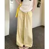 (Tela jacquard original) Pantalones casuales de lunares coloridos de cintura alta para mujer, pantalones largos versátiles rectos holgados de verano