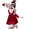 Noite Dourada Lingerie Sexy Roupa de Natal para Mulheres Halloween Menina Coelho Fofa Uniforme Sexy Conjunto Roupa de Ano Novo Qqny
