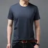 Nueva camiseta de algodón mercerizado para hombre de verano, manga corta, cuello redondo, ajustada, color liso, camiseta, chaqueta, fabricantes, una generación de pelo