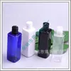 Botella cuadrada de 250 ml con tapa abatible para gel de ducha, Botella de 250 ml para desinfectante de manos, Botella de plástico para limpiador facial
